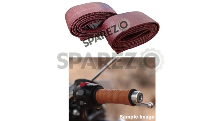 Royal Enfield GT and Interceptor 650 RH-LH Grip Leather Wrap Pair - SPAREZO